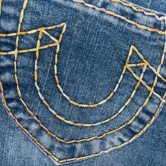 Vintage Y2K 2000 True Religion Women's Medium Wash Blue Jeans SZ 27 - Picture 5 of 6